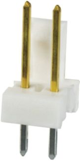 TE Connectivity MTA-100 Series Straight Through Hole Pin Header, 2 Contact(s), 2.54mm Pitch, 1 Row(s), Unshrouded