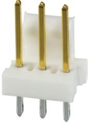 TE Connectivity MTA-100 Series Straight Through Hole Pin Header, 3 Contact(s), 2.54mm Pitch, 1 Row(s), Unshrouded