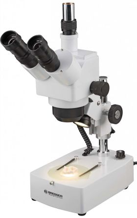 Bresser Microscopio Trinocular ICD Avanzado, 10 → 160X, Con Iluminación Halógeno