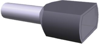 TE Connectivity Aderendhülsen Bis 2 X 4mm², Stift ø 3.7mm, 2 Eing., Grau, 12mm, 23mm, Isoliert, 2 X 11AWG Max.