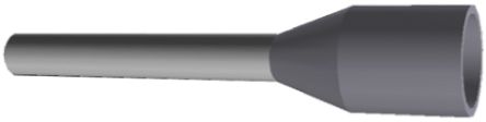 TE Connectivity Aderendhülsen Bis 0.75mm², Stift ø 1.2mm, Grau, Kunststoff, 10mm, 16mm, Isoliert, 18AWG Max.