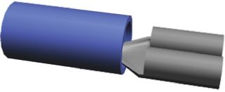 TE Connectivity PIDG FASTON .187 Flachsteckhülse, Blau, Isoliert, 4.8 X 0.8mm, Buchse, 1.3mm² - 2mm², 16AWG Min