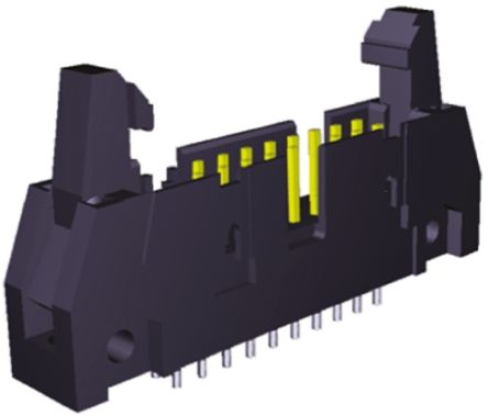 TE Connectivity AMP-LATCH Series Straight Through Hole PCB Header, 20 Contact(s), 2.54mm Pitch, 2 Row(s), Shrouded