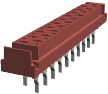 TE Connectivity Conector Hembra Para PCB Ángulo Recto Serie Micro-MaTch, De 20 Vías En 2 Filas, Paso 2.54mm, 100 V,