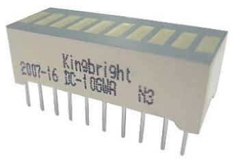 KingbrightLED数码管, 黄色, 75mW, 通孔安装
