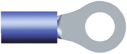 TE Connectivity Cosses à œillet, Isolé, Bleu, 2.6mm², M5 (#10), 8.71mm, Série PLASTI-GRIP