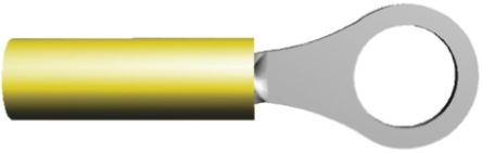 TE Connectivity, PIDG Insulated Ring Terminal, M3.5 Stud Size, 0.1mm² To 0.4mm² Wire Size, Yellow