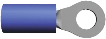 TE Connectivity PIDG Ringkabelschuh, Isoliert, Nylon, Blau, Max. 2.6mm², M4
