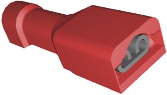 TE Connectivity Ultra-Fast Plus .110 Red Insulated Female Spade Connector, Receptacle, 2.79 X 0.51mm Tab Size, 0.3mm²