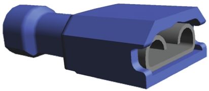 TE Connectivity Ultra-Fast .250 Flachsteckhülse, Blau, Isoliert, 6.35 X 0.81mm, Buchse, 1.3mm² - 2mm², 16AWG Min