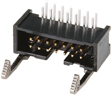 TE Connectivity Embase Pour CI, AMP-LATCH, 20 Pôles, 2.54mm, 2 Rangées, Angle Droit
