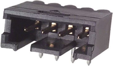TE Connectivity AMPMODU MOD II Leiterplatten-Stiftleiste Gewinkelt, 4-polig / 1-reihig, Raster 2.54mm, Kabel-Platine,