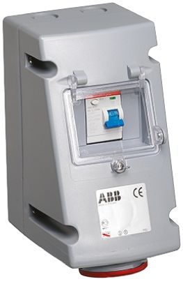ABB Critical & Safe RCD/FI Buchse Rot 3P + N + E, 415 V / 32A, Wandmontage IP44