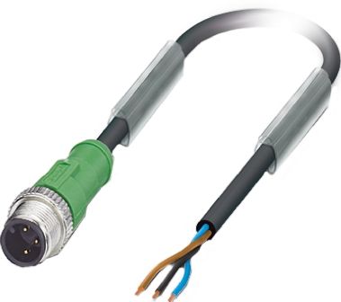 Phoenix Contact Male 3 Way M12 To Sensor Actuator Cable, 10m