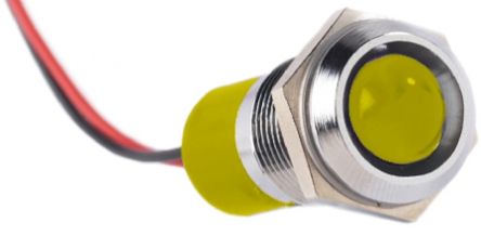RS PRO LED Schalttafel-Anzeigelampe Gelb 220V Ac, Montage-Ø 14mm, Leiter