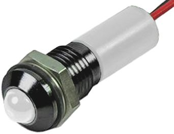 RS PRO Green, Red Panel Mount Indicator, 24V Dc, 6mm Mounting Hole Size, Lead Wires Termination, IP67