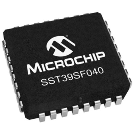Microchip 4Mbit Parallel Flash Memory 32-Pin PLCC, SST39SF040-70-4C-NHE