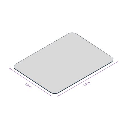 Coba Europe Bürostuhlmatte Klar Flach Hartboden Polycarbonat, 1.5m X 1.2m X 1.8mm