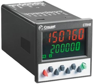 Crouzet CTR48 Zählrichtung, Phase, Aufwärts Zähler LCD 6-stellig, Stunden, Max. 40kHz, 30 Vdc, -999999 → 999999