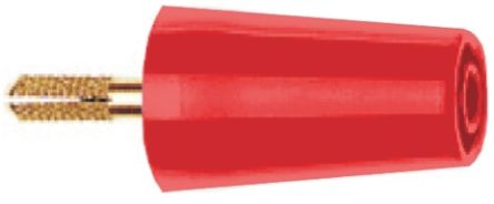 Staubli Prüfadapter Rot, Ø 4mm Messing Vergoldet 32A 1kV