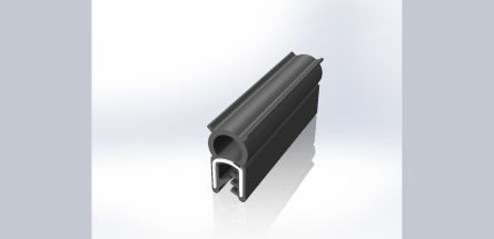 RS PRO Perfil Para Protección De Bordes De EPDM Negro, 20m X 20,4 Mm X 9.8mm