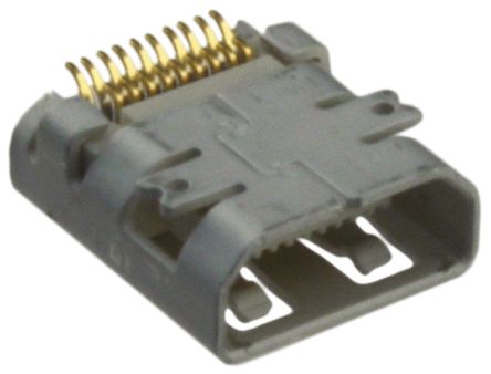 Molex Connecteur HDMI Femelle A Souder 19 Voies Type D Angle Droit
