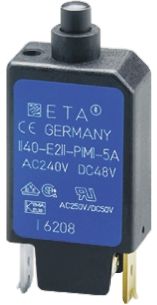 ETA Thermal Circuit Breaker - 1140-E Single Pole 250V Voltage Rating Integral Mount, 10A Current Rating