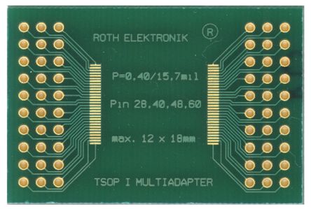 Roth Elektronik RE900-01, Double Sided Extender Board Multi Adapter Board FR4 43.64 X 29.29 X 1.5mm