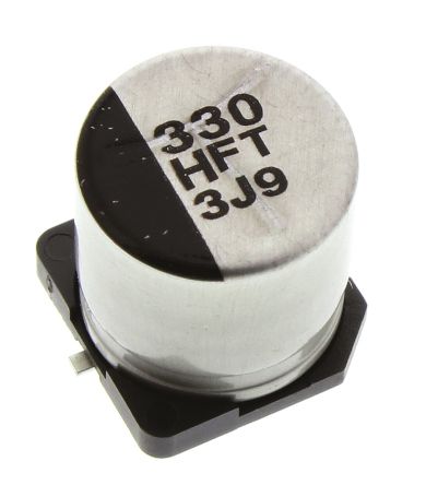 Panasonic Condensador Electrolítico Serie FT SMD, 330μF, ±20%, 50V Dc, Mont. SMD, 10 (Dia.) X 10.2mm, Paso 4.6mm