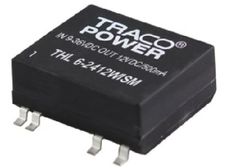 TRACOPOWER THL 6WISM DC/DC-Wandler 6W 24 V Dc IN, ±5V Dc OUT / ±600mA 1.5kV Dc Isoliert