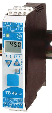 P.M.A Controlador De Temperatura PID Serie TB 45, 99 X 22.5mm, 18 → 30 Vac, 18 → 31 Vdc, 2 Salidas Relé