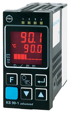 P.M.A PMA KS90 PID Temperaturregler, 3 X Relais Ausgang, 90 → 250 Vac, 96 X 48mm