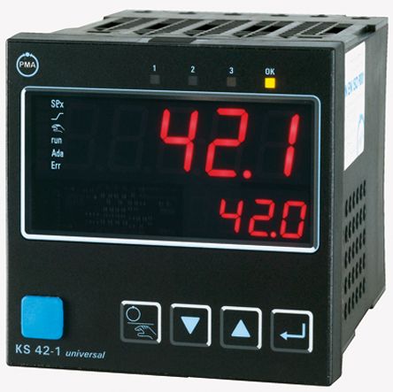 P.M.A PMA KS42 PID Temperaturregler, 3 X/ Strom, Widerstandsumformer, Thermoelement, Spannung Eingang, 90 → 250 V Ac,