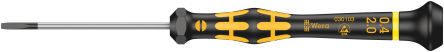 Wera Slotted Precision Screwdriver, 2 X 0.4 Mm Tip, 60 Mm Blade, 157 Mm Overall