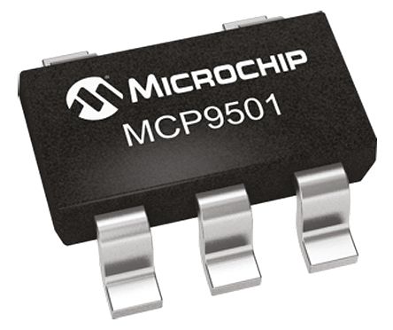 Microchip Open Drain Thermostatsensor ±6°C SMD, 5-Pin -40 Bis +125 °C.