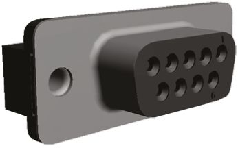 TE Connectivity Amplimite HD-20 9 Way Through Hole D-sub Connector Socket, With 4-40 UNC, Threaded Insert