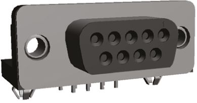 TE Connectivity Amplimite HD-20 Sub-D Steckverbinder Buchse Abgewinkelt, 9-polig / Raster 2.74mm, Durchsteckmontage
