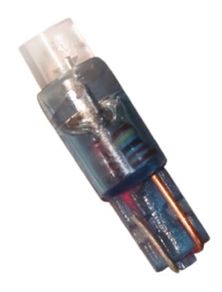 JKL Components Bombilla Para Piloto Luminoso LED Azul, λ 470nm, 24V / 15mA, 95°, Casquillo Cuña, Ø 4.5mm