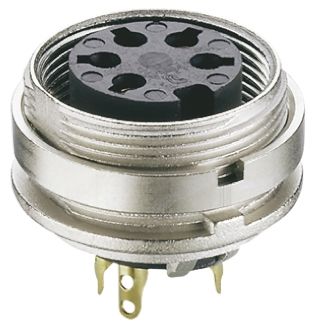 Lumberg Connecteur DIN KGV, 8 Contacts, Femelle, Montage Panneau, A Souder M16