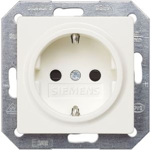 Siemens Presa Elettrica, 5UB1518, Presa Tipo F - Schuko Tedesco, Bianco In Interni