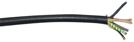 Alpha Wire 1942/3 Netzkabel, 3-adrig Typ SJT Schwarz X 1,32 Mm² /Ø 8.53mm, 76m, 300 V, PVC