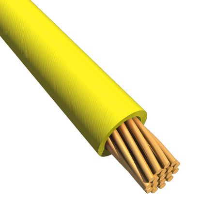 Alpha Wire Cable De Conexión 6710 YL001, área Transversal 0,08 Mm² Filamentos Del Núcleo 7 / 0,12 Mm Amarillo, 600 V,