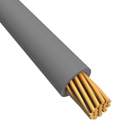Alpha Wire EcoWire Series Grey 0.75 Mm² Hook Up Wire, 18 AWG, 16/0.25 Mm, 305m, MPPE Insulation