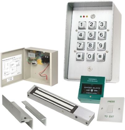 RS PRO Kit De Control De Acceso, Incluye Caja De Cristal De La Rotura, Botón De Salida, Teclado, Fuente De Alimentación