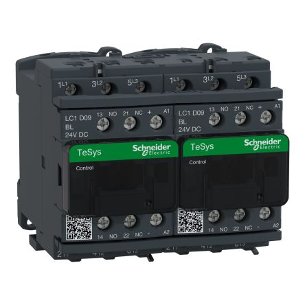 Schneider Electric TeSys D LC2D Leistungsschütz / 24 V Dc Spule, 3 -polig 3 Schließer, 690 V Ac / 9 A, Umkehrend