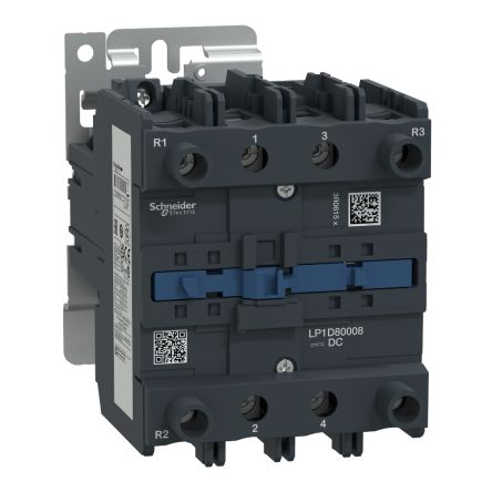 Schneider Electric Contactor TeSys D LP1D De 4 Polos, 2 NA + 2 NC, 125 A, Bobina 24 Vdc