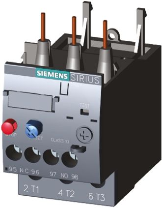 Siemens SIRIUS Innovation 3RU Überlastrelais 18,5 KW, 3P 1 Schließer, 1 Öffner / 3 A, 45mm X 46.7mm
