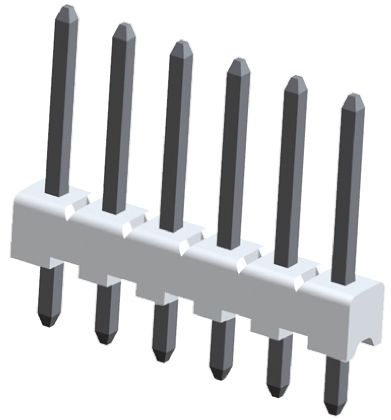 TE Connectivity MTA-100 Series Straight Through Hole Pin Header, 8 Contact(s), 2.54mm Pitch, 1 Row(s), Unshrouded