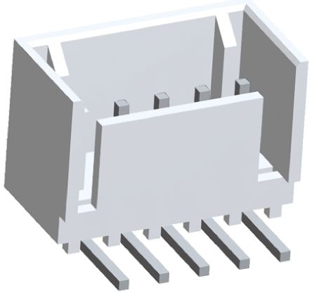 TE Connectivity MTA-100 Series Right Angle Through Hole PCB Header, 5 Contact(s), 2.54mm Pitch, 1 Row(s), Shrouded