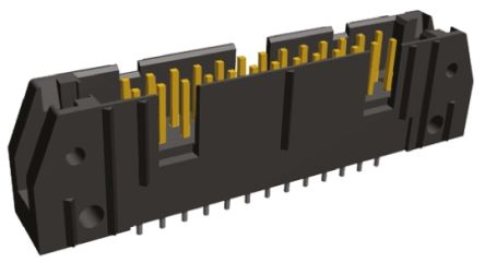 TE Connectivity AMP-LATCH Series Straight Through Hole PCB Header, 14 Contact(s), 2.54mm Pitch, 2 Row(s), Shrouded